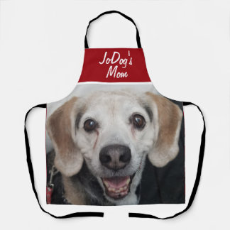Pet Photo Red White Dog mam Schort