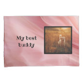 Pet photo - rose silk kussensloop (Voorkant-Rechts)