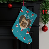 Pet Photo Santa Hat Pattern Dog Kerstmis stoppen Grote Kerstsok