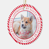Pet Photo Santa's Nice List Lid Kerstmis Keramisch Ornament (Links)