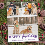 Pet Photo Schattigee Hond Paarse Quarantaine Pande Feestdagenkaart<br><div class="desc">2020 Het jaar dat ik gepromoveerd werd om thuis te blijven Dog Mom! Voeg een beetje schattige humor toe en stuur vakantiewensen en kerstgroeten met deze schattige en grappige '' - Dog Mom Christmas Kaart . Personaliseer met uw favoriete foto's en namen. Deze hondenkerstkaart zal een favoriet zijn onder hondenliefhebbers....</div>