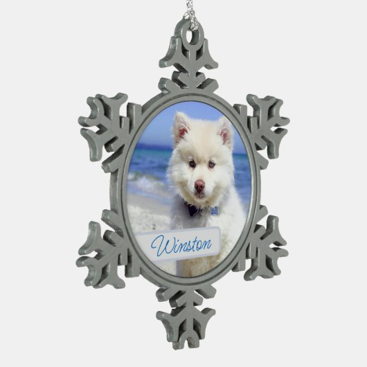 Pet Photo Template Round Tree Ornament (Links)