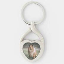 Pet Photo Twisted Heart Metal Sleutelhanger