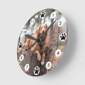 Pet Photo Wall-klok Ronde Klok (Hoek)