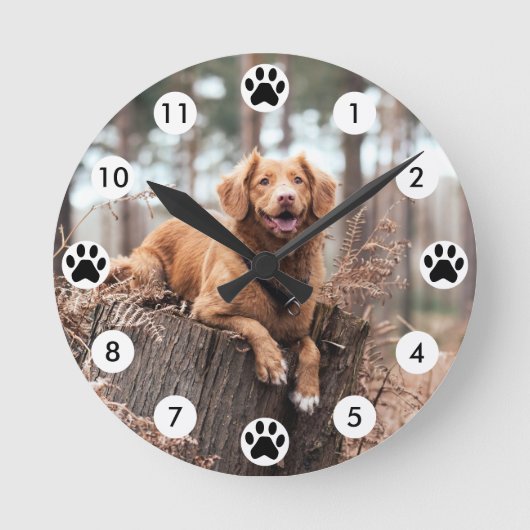 Pet Photo Wall-klok Ronde Klok (Voorkant)