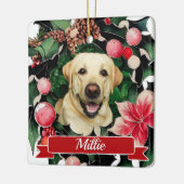 Pet Photo Waterverf Kerstmis Keramisch Ornament (Links)