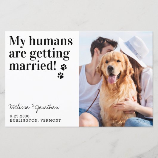 Pet Photo Wedding Dog Save the Date Cards Budget (Voorkant)