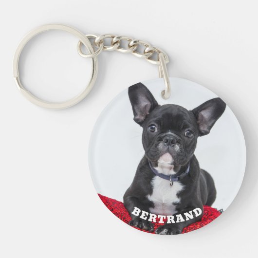 Pet Photo with Name Personalized Sleutelhanger (Voorkant)