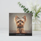 Pet Photo Yorkie Dog Fun Simple Christmas Kaart (Staand voorkant)