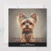 Pet Photo Yorkie Dog Fun Simple Christmas Kaart (Voorkant)