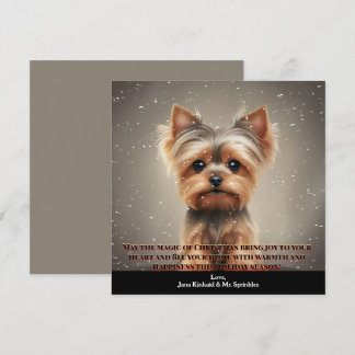 Pet Photo Yorkie Dog Fun Simple Christmas Kaart
