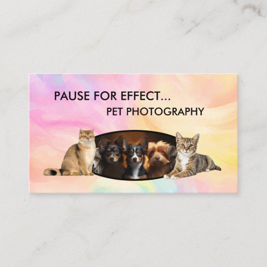 Pet Photography Modern Business Cards Visitekaartje (Voorkant)