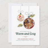 Pet Photos Family Kerstmis Modern Feestdagenkaart (Voorkant)