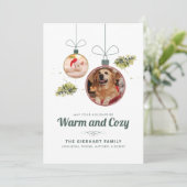 Pet Photos Family Kerstmis Modern Feestdagenkaart (Staand voorkant)