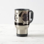 Pet Photos on Cute Dog Bone Add Name Reisbeker (Voorkant rechts)