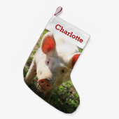 Pet Pig Lover Foto & Naam Gepersonaliseerd Kleine Kerstsok (Voorkant (Hangend))