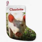 Pet Pig Lover Foto & Naam Gepersonaliseerd Kleine Kerstsok (Voorkant)