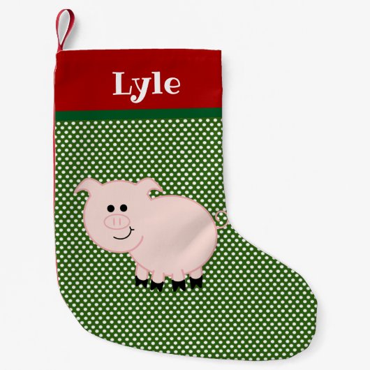Pet Pig Personalized Stocking Kleine Kerstsok (Voorkant)