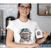 Pet Pilot Pug aanpasbaar T-shirt
