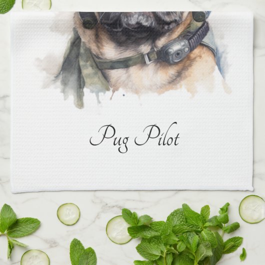 Pet Pilot Pug aanpasbaar Theedoek (Gevouwen)