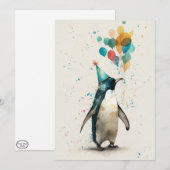 Pet Pinguïn Flat Wenskaart Bedankkaart (Voorkant / Achterkant)