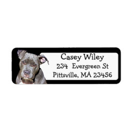 Pet Pitbull Dog-adreslabel Etiket