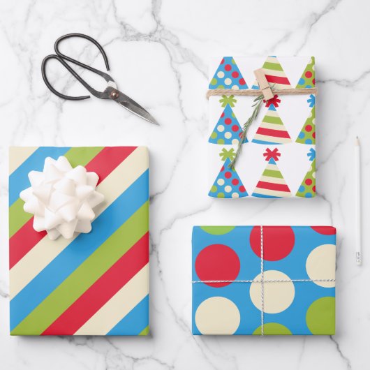 Pet poka Dots Striped Gift Wrap Inpakpapier Vel (Voorkant)