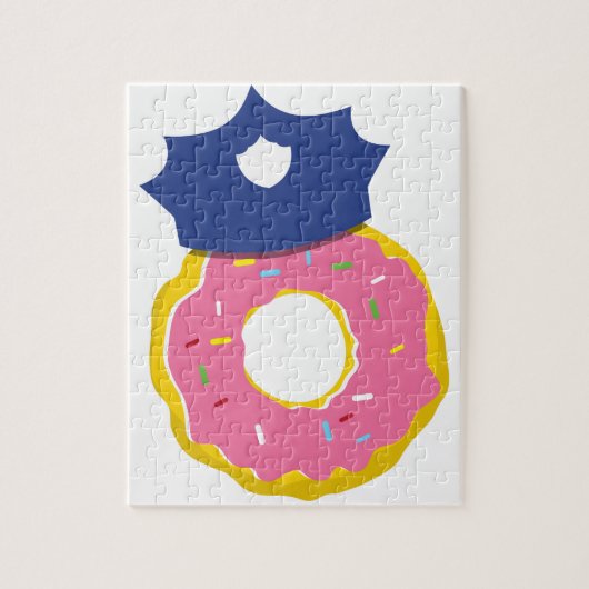 pet politieagenten donghnut legpuzzel (Verticaal)