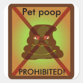 "Pet poop VERBODEN" afvalbak sticker (Voorkant)