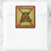 "Pet poop VERBODEN" afvalbak sticker (Tas)
