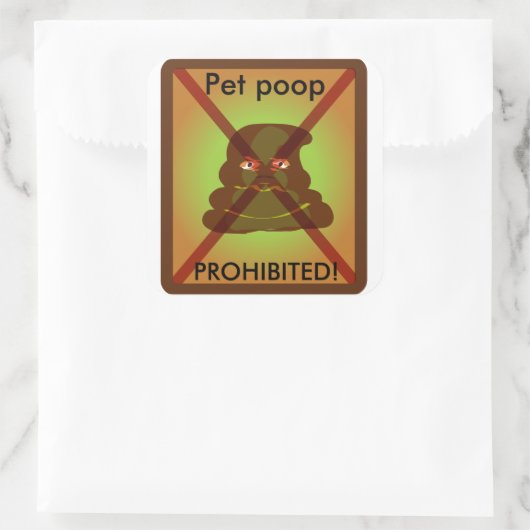 "Pet poop VERBODEN" afvalbak sticker (Tas)