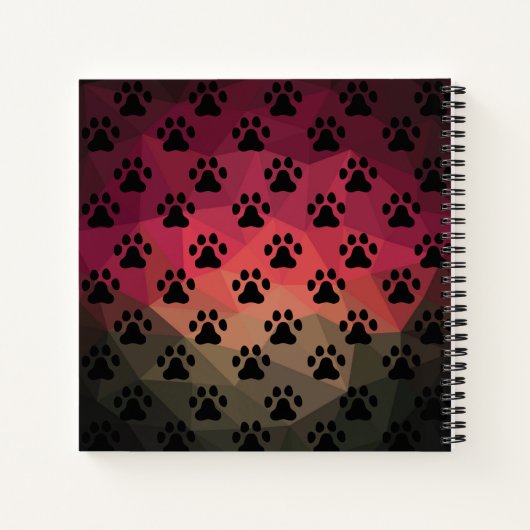 Pet poot print, kat / hond voetafdruk patroon notitieboek (Achterkant)