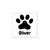 Pet poot print met gepersonaliseerde naamhandteken rubberstempel (Afrduk)