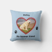 Pet poot prints gedenkteken uw foto kussen (Voorkant)