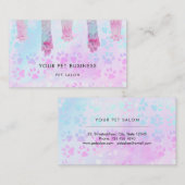 Pet Pootjes paarse Blauwe Patroon Visitekaartje (Voorkant / Achterkant)