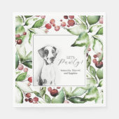Pet Portrait Christmas Cocktail Napkins Servet (Voorkant)