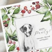 Pet Portrait Christmas Cocktail Napkins Servet