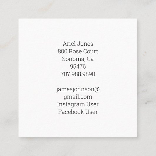 Pet Portrait Fotograaf Vierkante Visitekaartje (Achterkant)