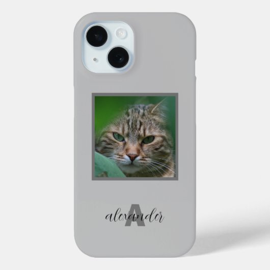 Pet Portrait iPhone Case met een naam (Achterkant)