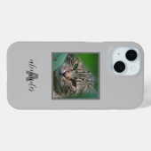 Pet Portrait iPhone Case met een naam (Achterkant (horizontaal))