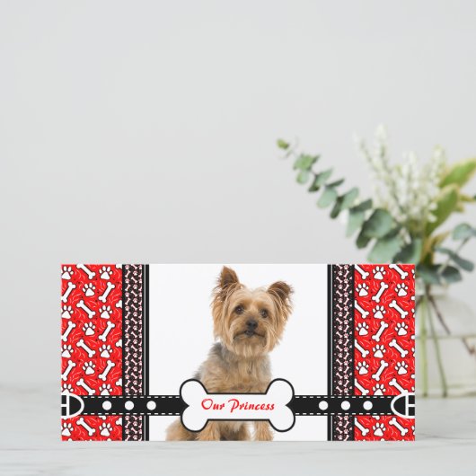 Pet Portret Fotokaart Paw en Bot (Staand voorkant)