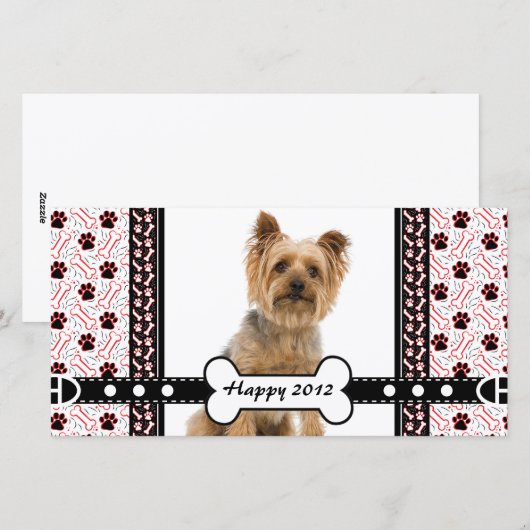 Pet Portret Fotokaart Paw en Bot Feestdagenkaart (Voorkant / Achterkant)