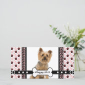 Pet Portret Fotokaart Paw en Bot Feestdagenkaart (Staand voorkant)