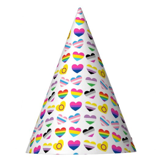 Pet Pride Hearts Party Feesthoedjes (Voorkant)