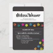 Pet Prints Veterinary School Afstuderen Kaart (Voorkant)