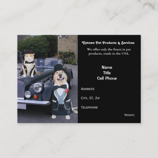 Pet-producten en -services visitekaartje (Voorkant)