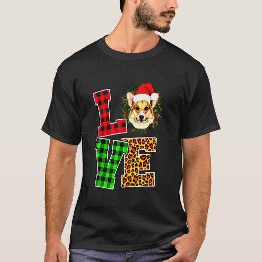 Pet Pset Kerstmis Corgi T-shirt (Voorkant)