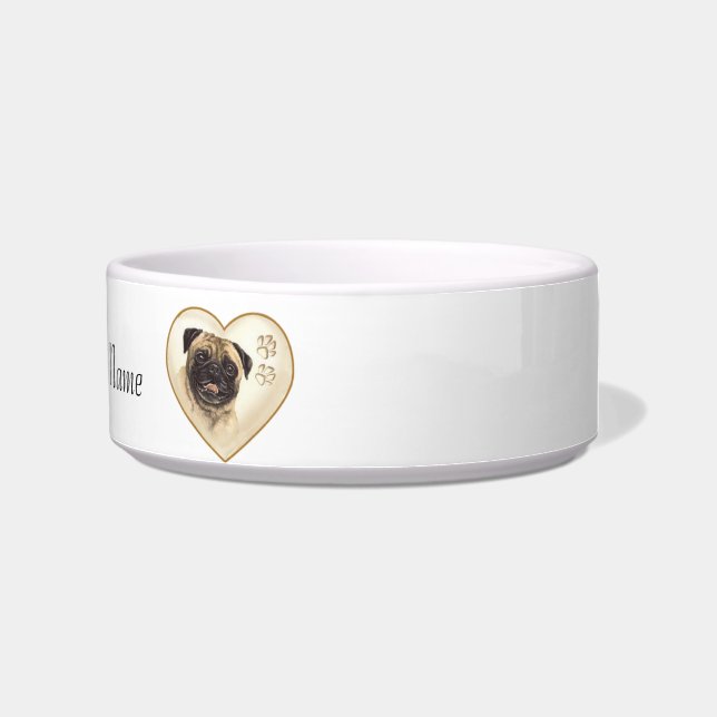 Pet PUG Hond waterschaal of Voedsel Schotel Voerbakje (Rechts)