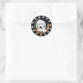 Pet Puppy Dog Paw Print Border Lijst Sticker Label (Tas)