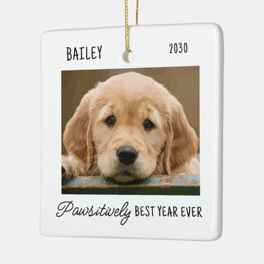 Pet Puppy Dog Photo Black Covid Quarantine Keramisch Ornament (Links)